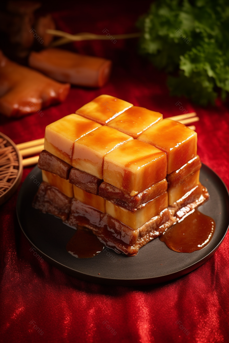 东坡肉豆腐块造型摆盘背景图,高清,摄影图,摄影图片,图片大全,摄影图免费下载